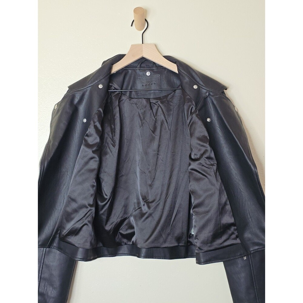 BLANKNYC Meant To Be Moto Jacket Womens L Black Faux Leather No Hood - Picture 8 of 10